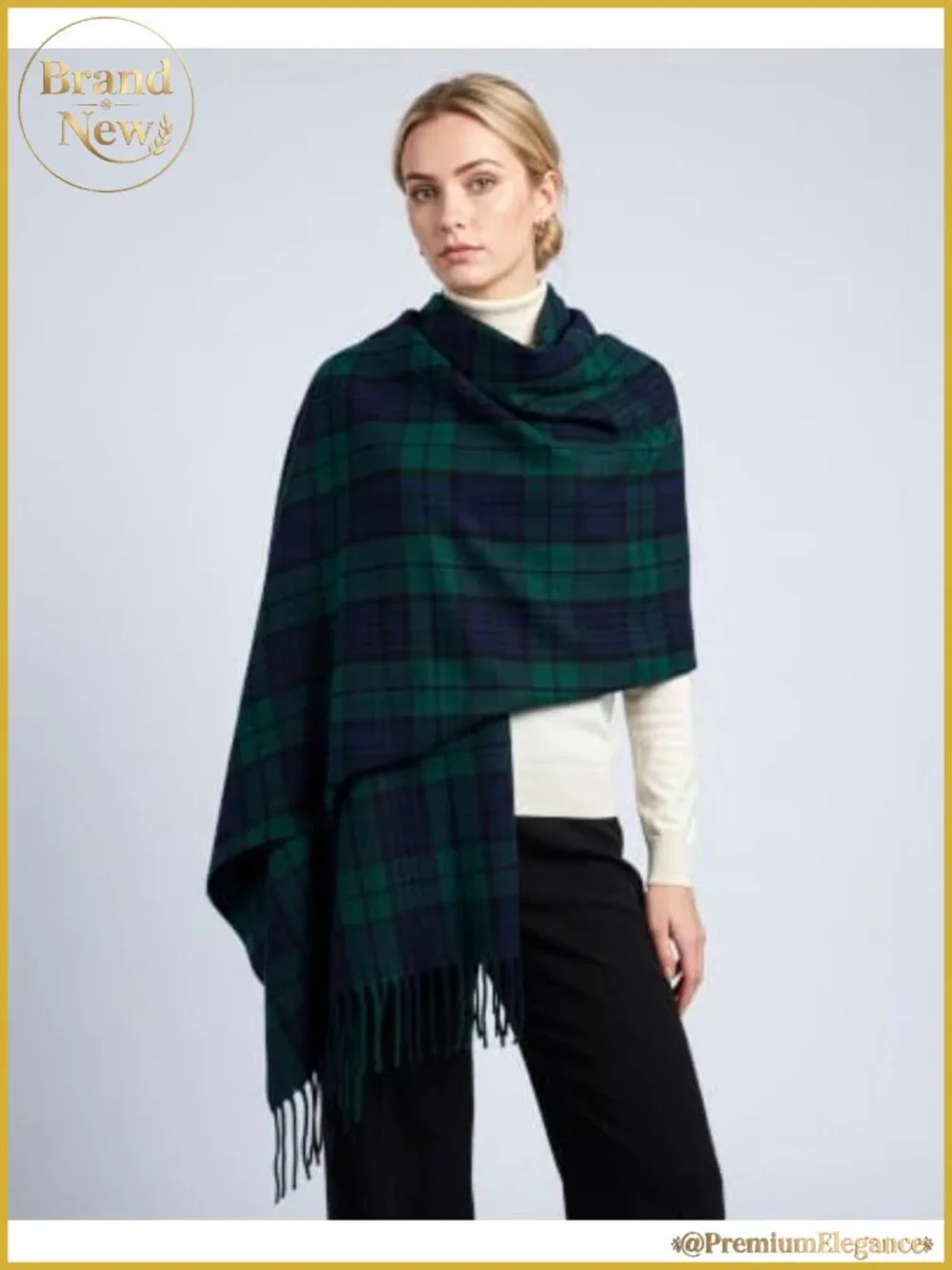 Soft Viscose Scottish Tartan Plaid Shawl Wrap Oversized Winter Scarf